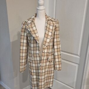 Plaid Tan Women's Coat